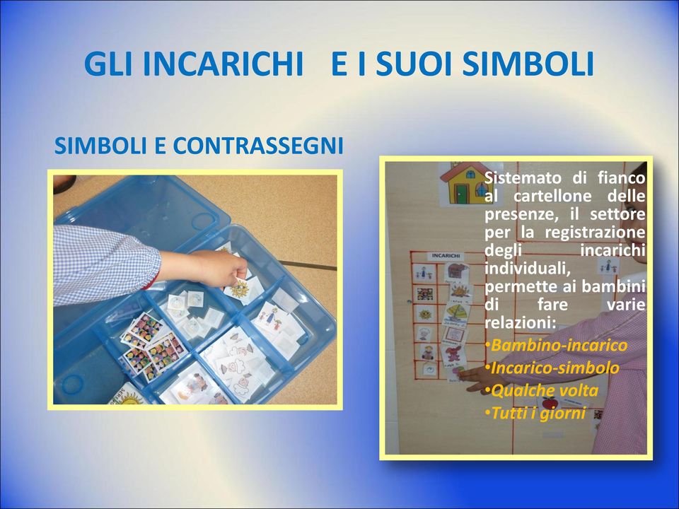 registrazione degli incarichi individuali, permette ai bambini di