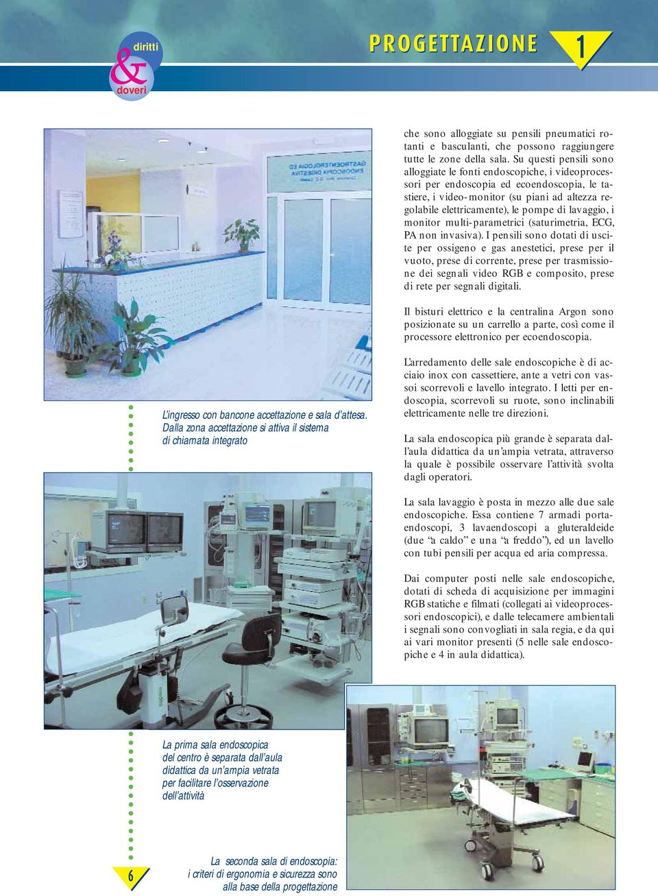 lavaggio, i monitor multi-parametrici (saturimetria, ECG, PA non invasiva).