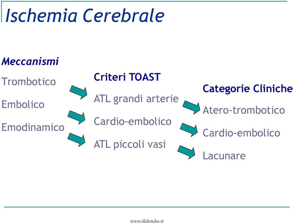 arterie Cardio-embolico ATL piccoli vasi