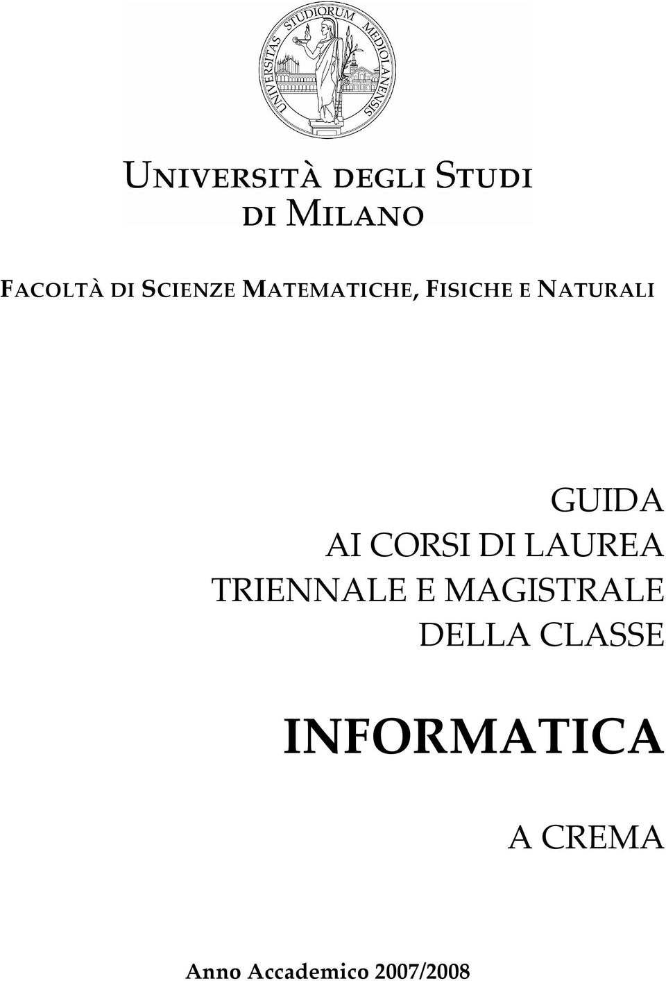 TRIENNALE E MAGISTRALE DELLA CLASSE