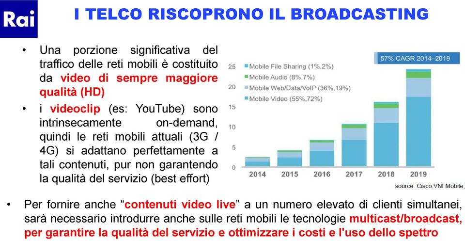 garantendo la qualità del servizio (best effort) Per fornire anche contenuti video live a un numero elevato di clienti simultanei, sarà necessario