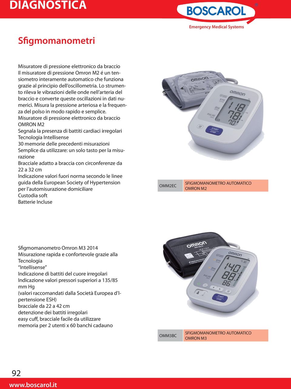 Misuratore di pressione elettronico da braccio OMRON M2 Segnala la presenza di battiti cardiaci irregolari Tecnologia Intellisense 30 memorie delle precedenti misurazioni Semplice da utilizzare: un