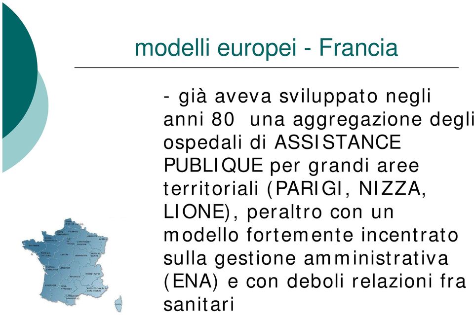 territoriali (PARIGI, NIZZA, LIONE), peraltro con un modello fortemente