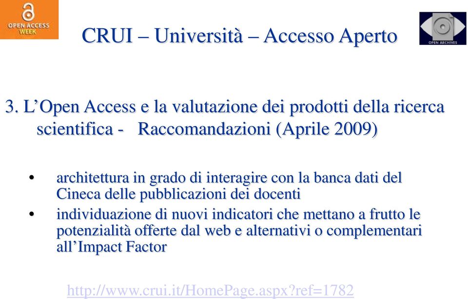 architettura in grado di interagire con la banca dati del Cineca delle pubblicazioni dei docenti