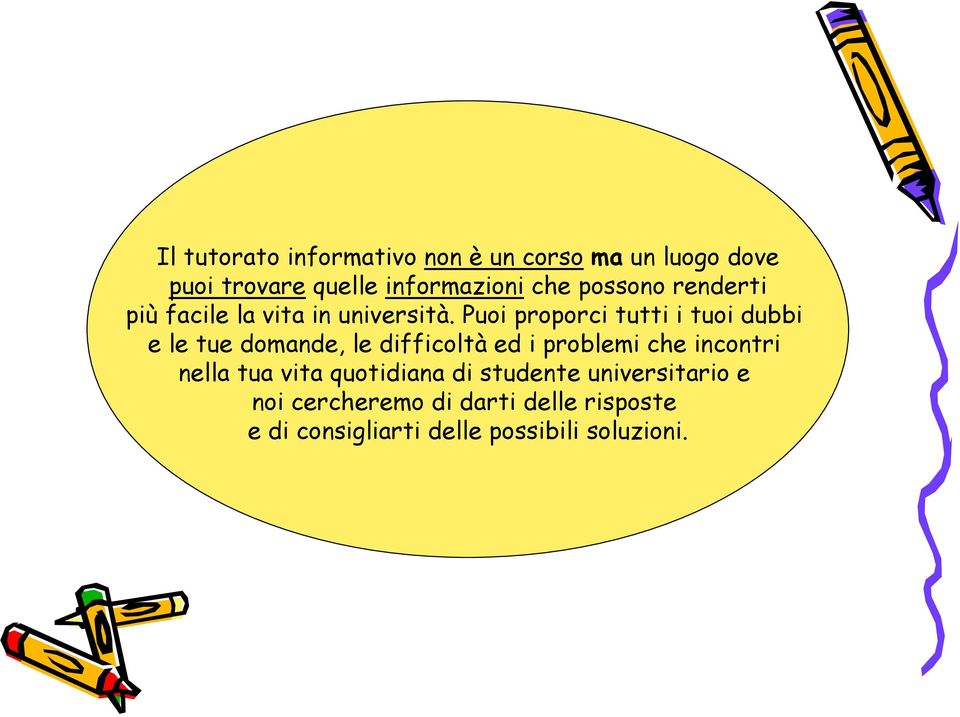 Puoi proporci tutti i tuoi dubbi e le tue domande, le difficoltà ed i problemi che incontri