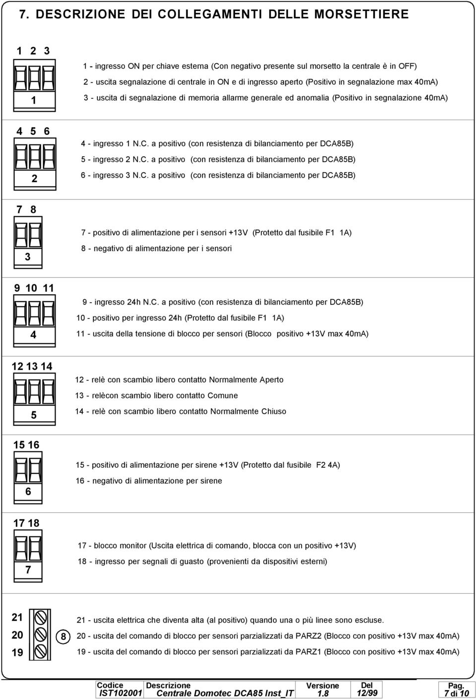 a positivo (con resistenza di bilanciamento per DCA