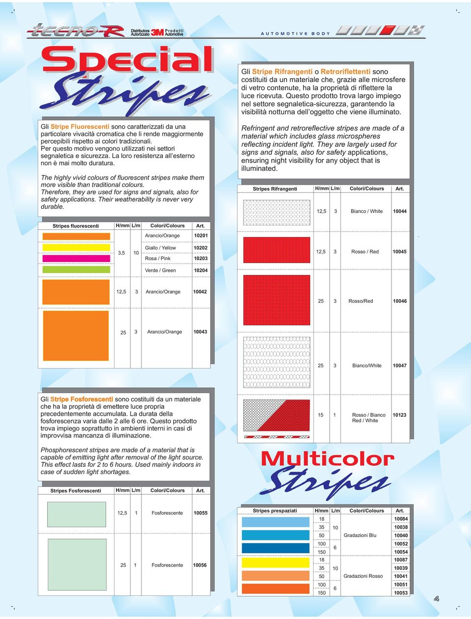 The highly vivid colours of fluorescent stripes make them more visible than traditional colours. Therefore, they are used for signs and signals, also for safety applications.