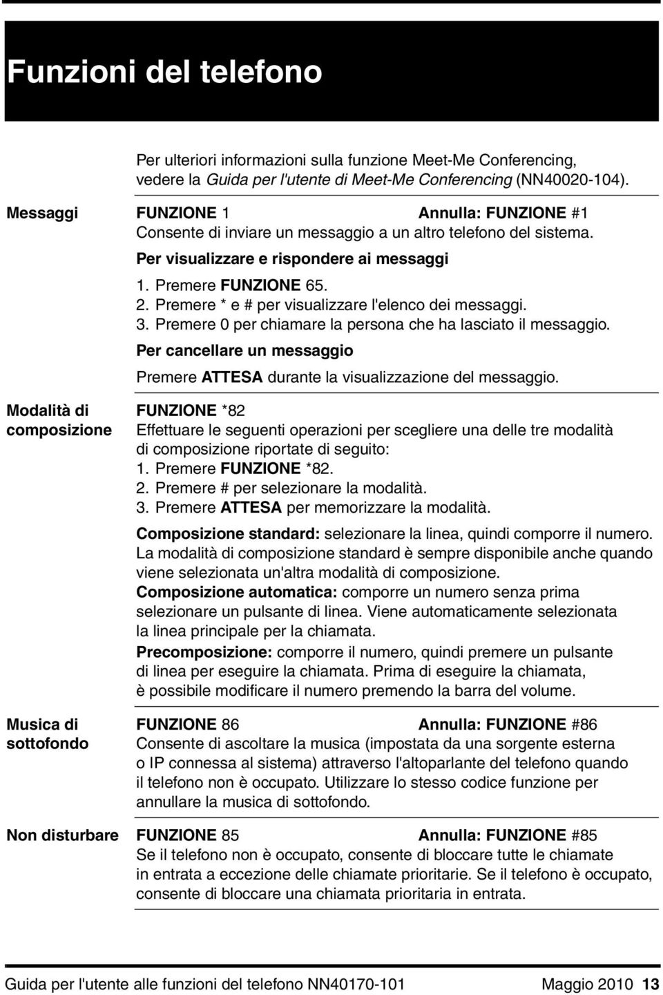 Premere * e # per visualizzare l'elenco dei messaggi. 3. Premere 0 per chiamare la persona che ha lasciato il messaggio.