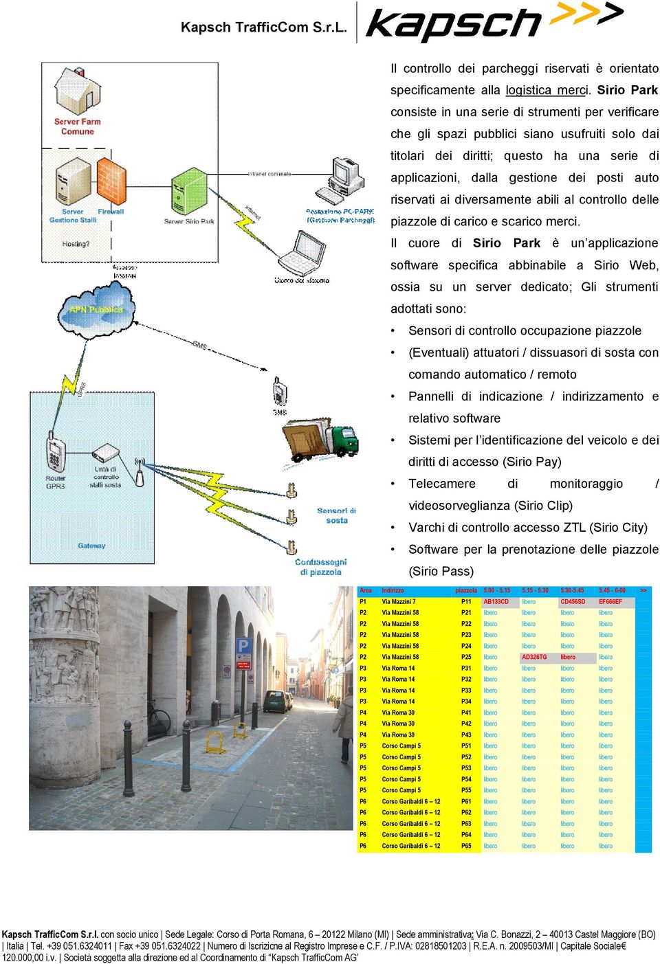 riservati ai diversamente abili al controllo delle piazzole di carico o e scarico merci.