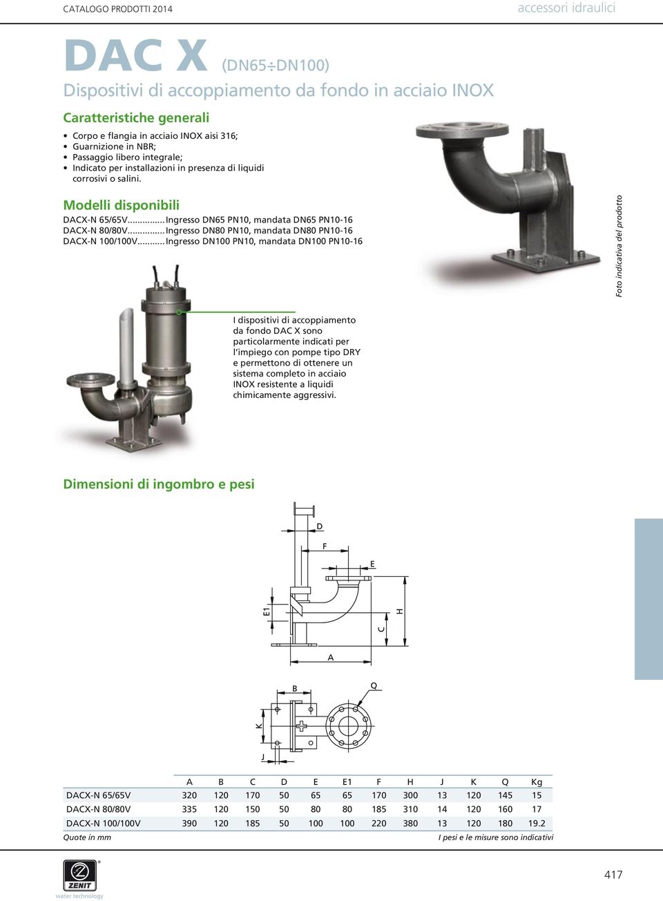 ..Ingresso DN80 PN10, mandata DN80 PN10-16 DACX-N 100/100V.