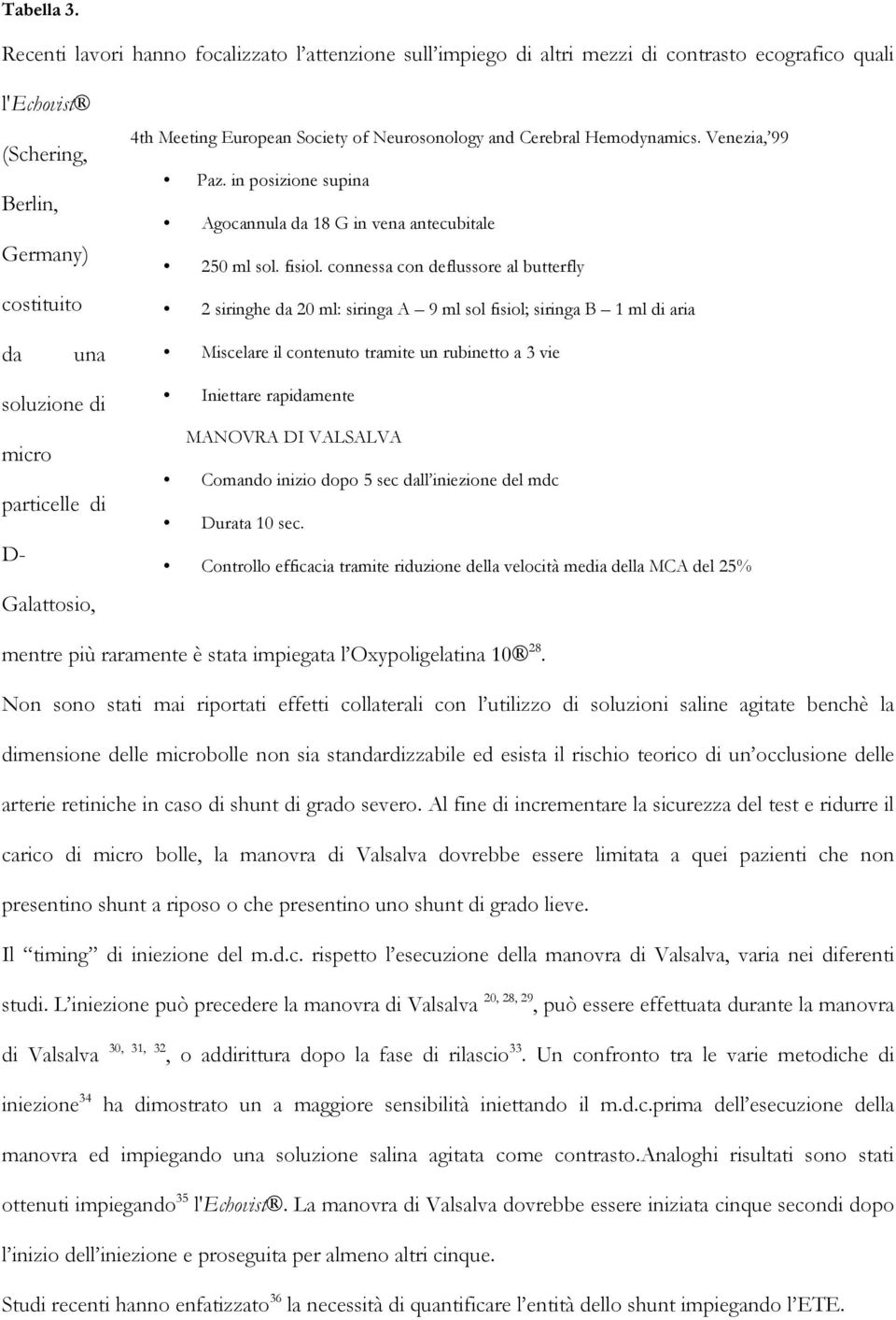 and Cerebral Hemodynamics. Venezia, 99 Paz. in posizione supina Agocannula da 18 G in vena antecubitale 250 ml sol. fisiol.