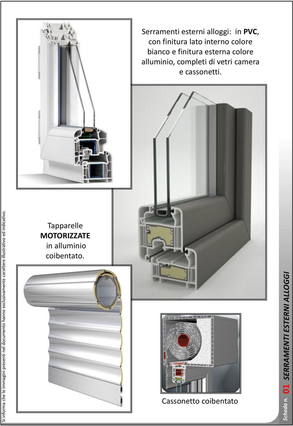 Serramenti esterni alloggi: in PVC, con finitura lato interno colore bianco e finitura