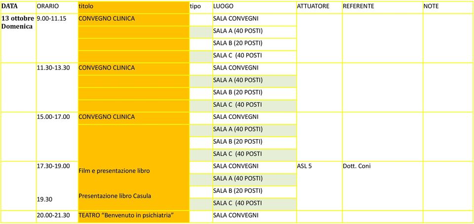 00 CONVEGNO CINICA AA CONVEGNI 17.30-19.00 19.