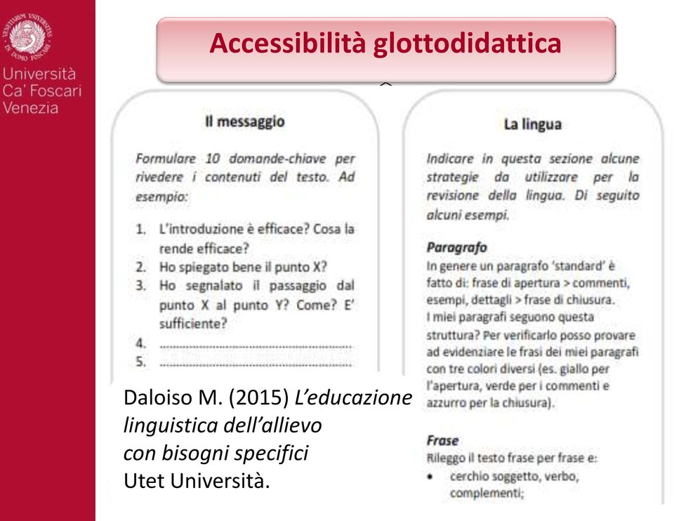 (2015) L educazione linguistica Creazione dell allievo di con supporti