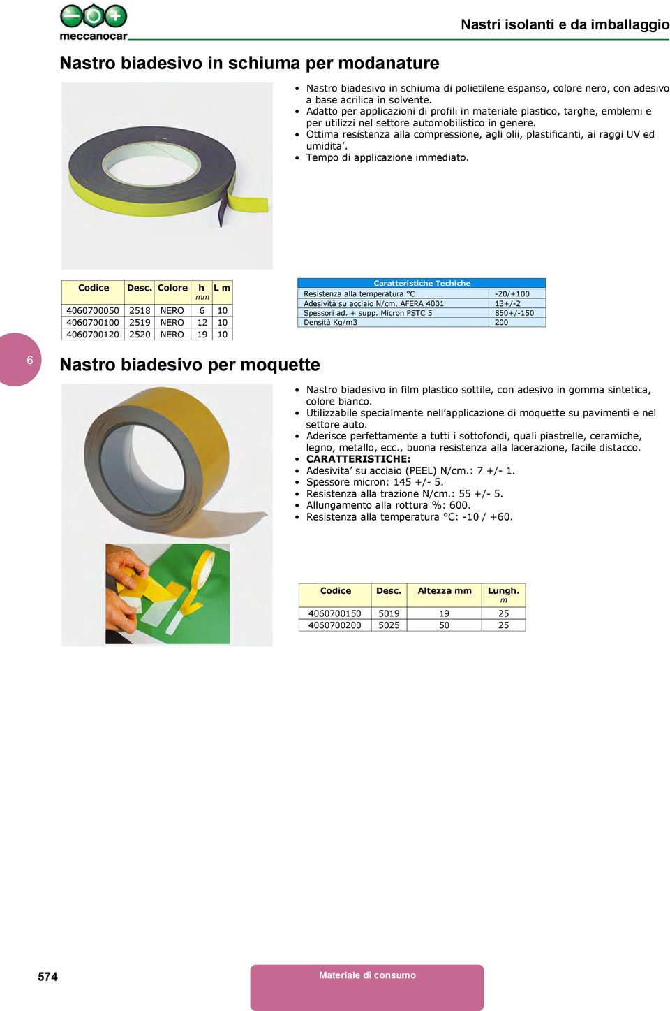 Ottima resistenza alla compressione, agli olii, plastificanti, ai raggi UV ed umidita. Tempo di applicazione iediato. Codice Desc.