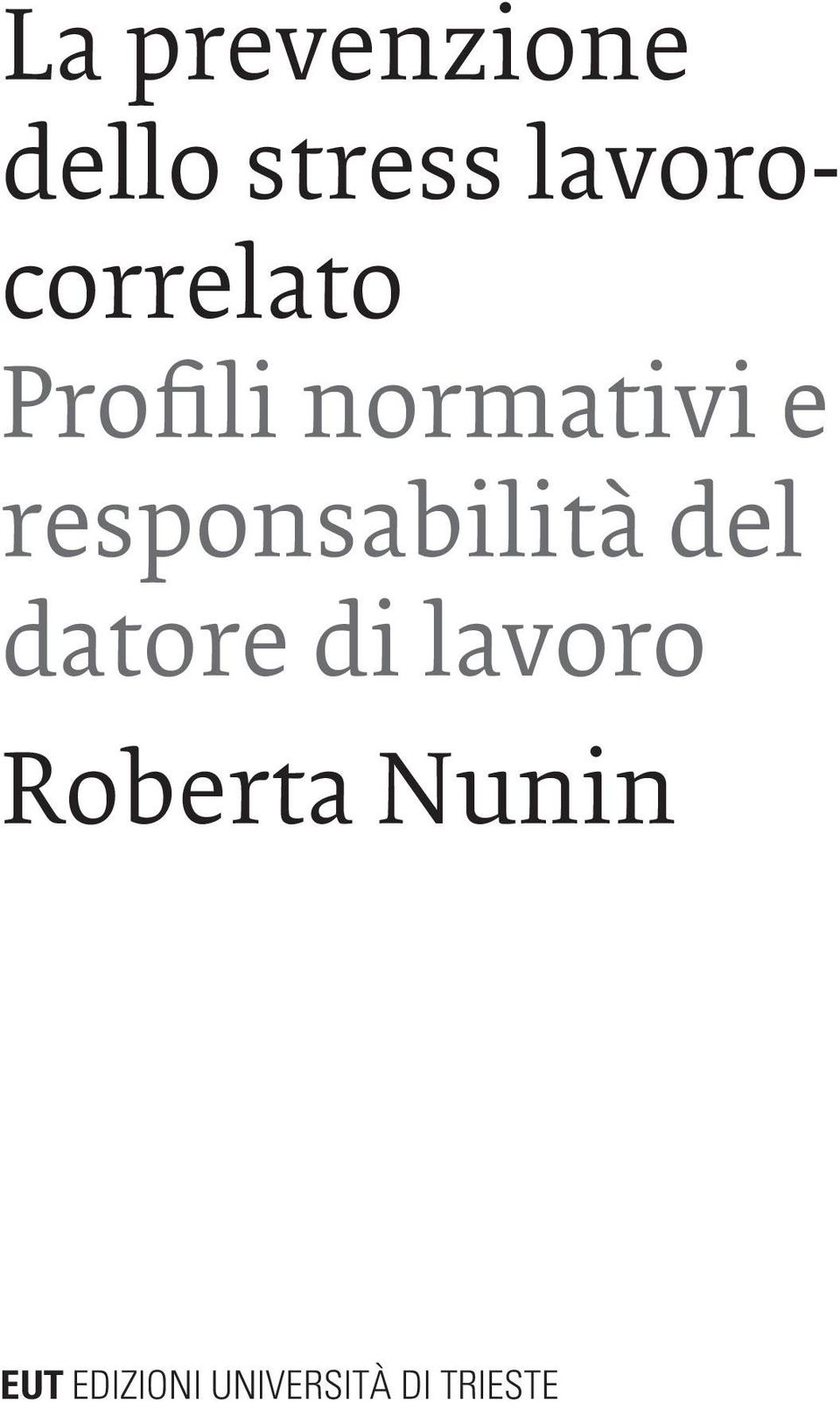 responsabilità del datore di lavoro