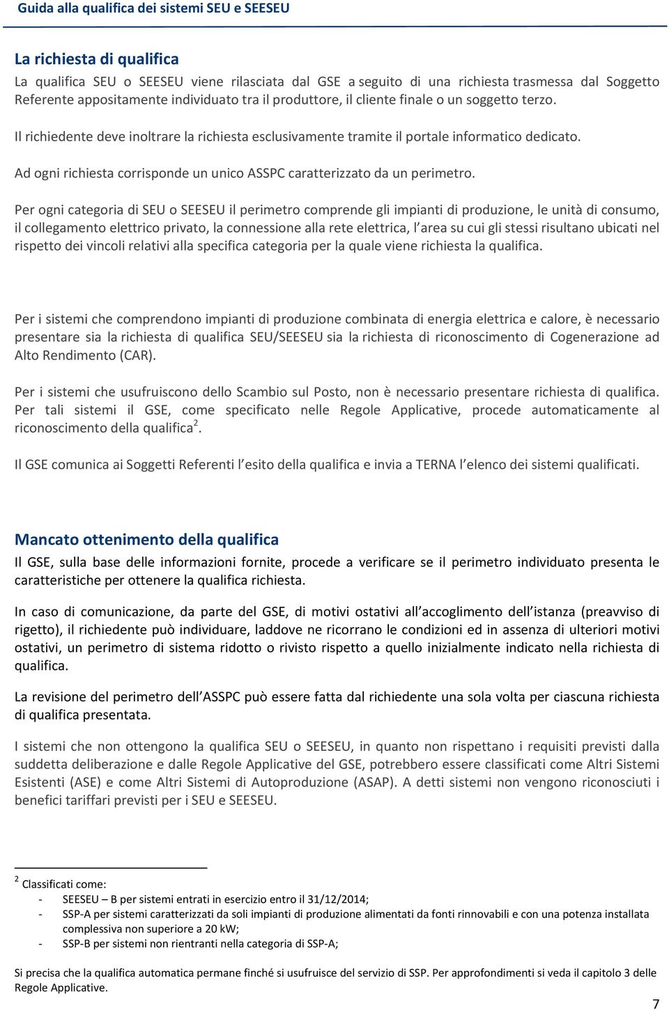 Per ogni categoria di SEU o SEESEU il perimetro comprende gli impianti di produzione, le unità di consumo, il collegamento elettrico privato, la connessione alla rete elettrica, l area su cui gli