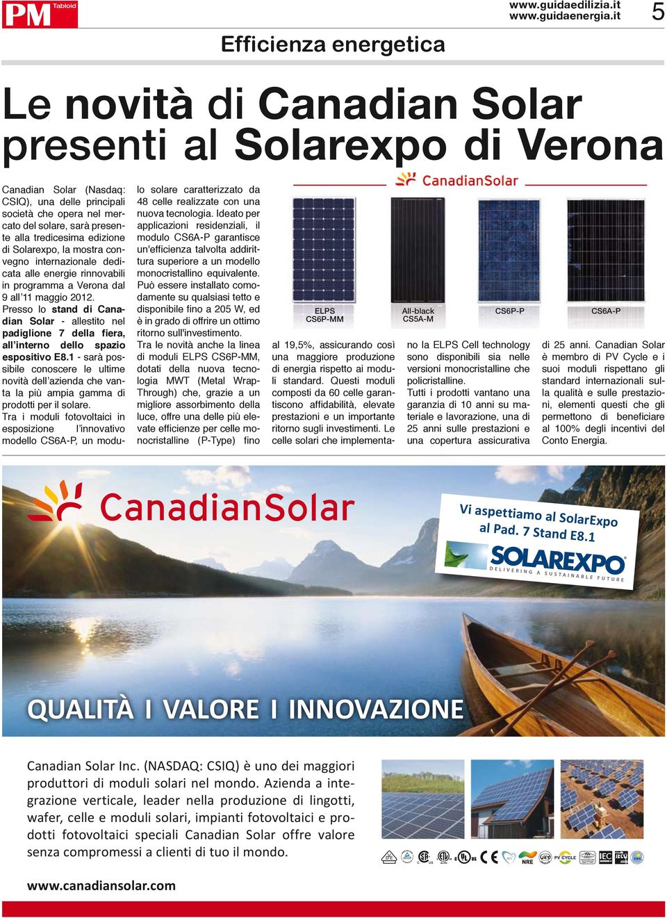 di Solarexpo, la mostra convegno internazionale dedicata alle energie rinnovabili in programma a Verona dal 9 all 11 maggio 2012.