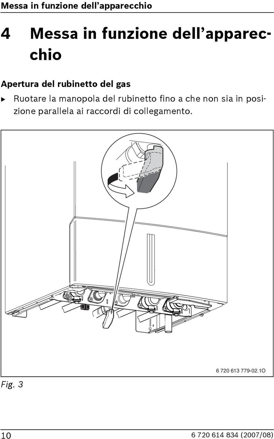 rubinetto fino a che non sia in posizione