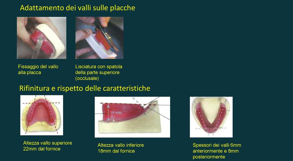 rispetto delle caratteristiche Altezza vallo superiore 22mm dal fornice