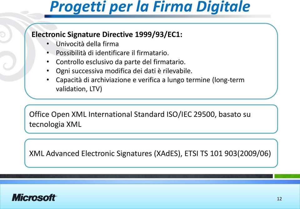 Ogni successiva modifica dei dati è rilevabile.