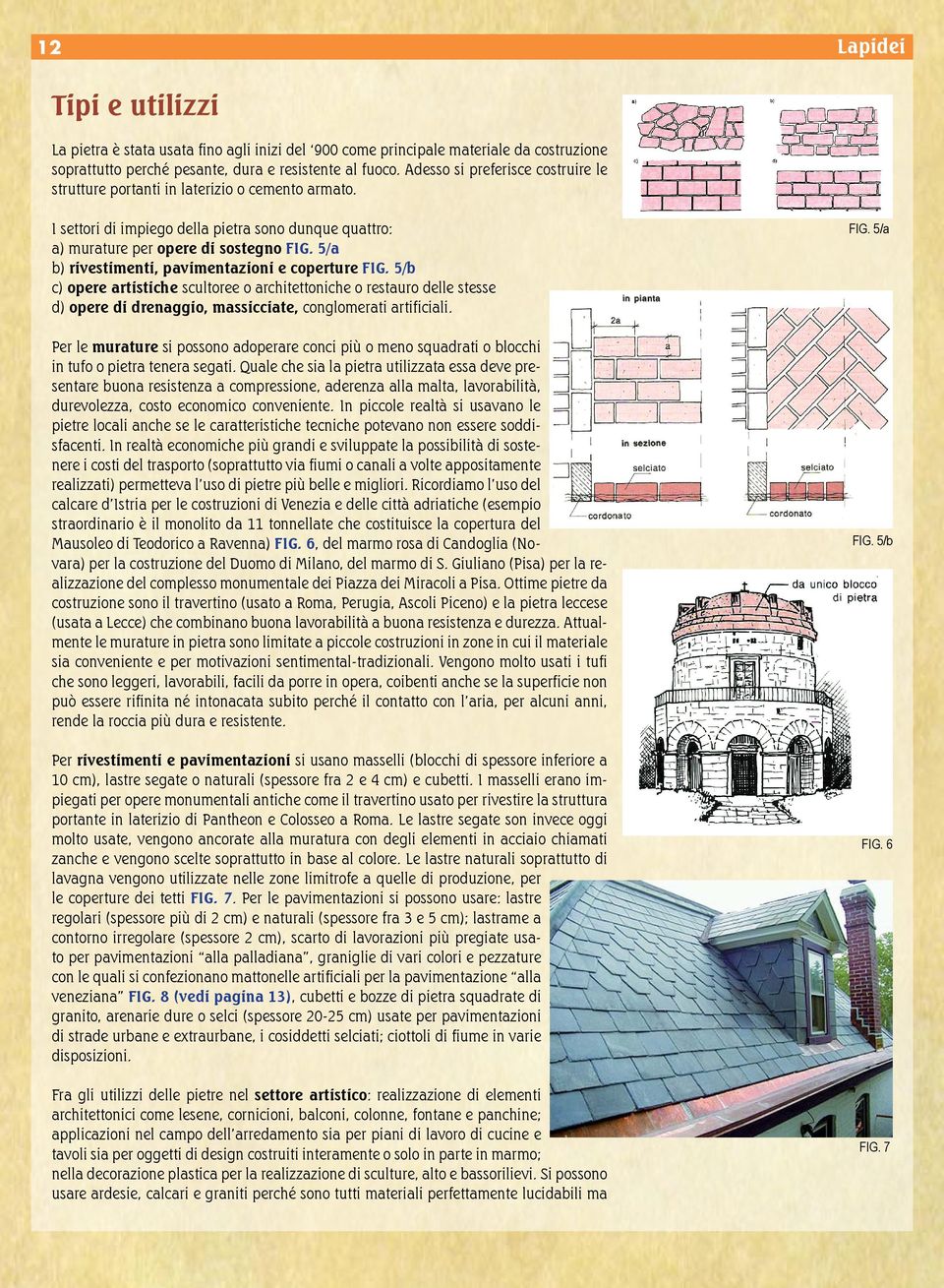 5/a b) rivestimenti, pavimentazioni e coperture FIG. 5/b c) opere artistiche scultoree o architettoniche o restauro delle stesse d) opere di drenaggio, massicciate, conglomerati artificiali.