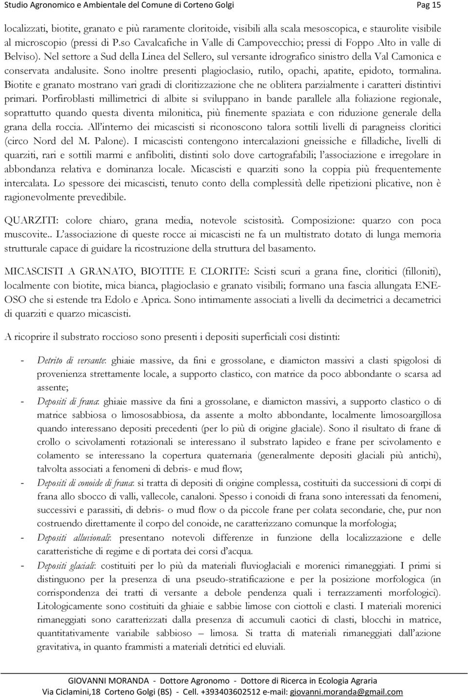 Sn inltre presenti plagiclasi, rutil, pachi, apatite, epidt, trmalina. Bitite e granat mstran vari gradi di clritizzazine che ne blitera parzialmente i caratteri distintivi primari.