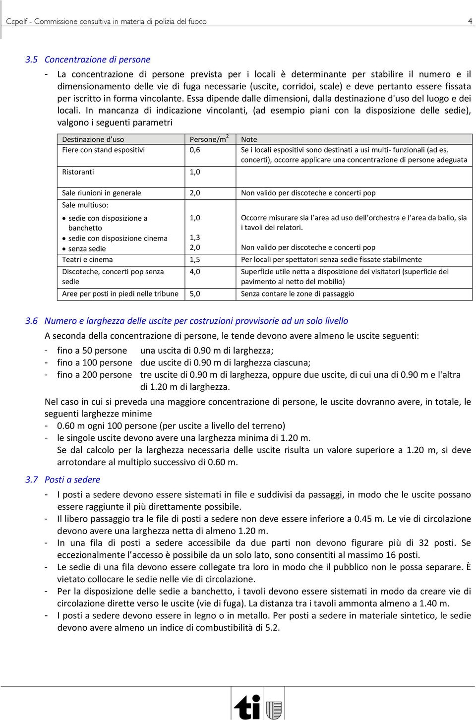 deve pertanto essere fissata per iscritto in forma vincolante. Essa dipende dalle dimensioni, dalla destinazione d'uso del luogo e dei locali.