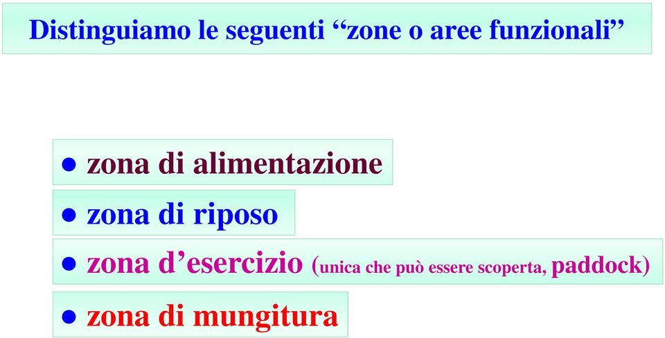 di riposo zona d esercizio (unica che