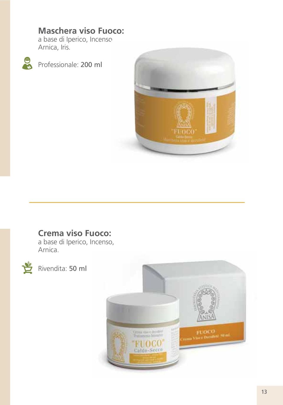 Professionale: 200 ml Crema viso Fuoco: