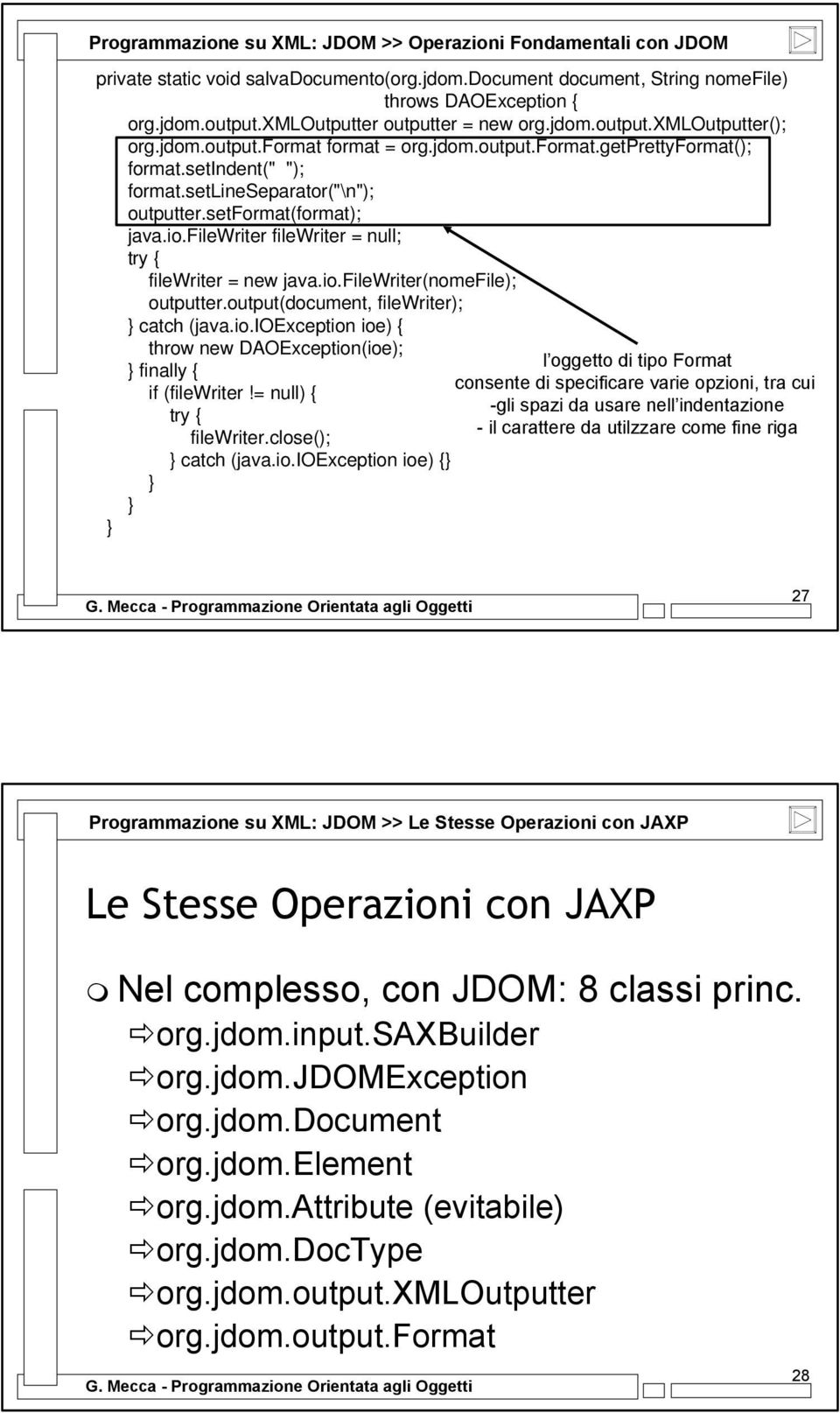 output(document, filewriter); catch (java.io.