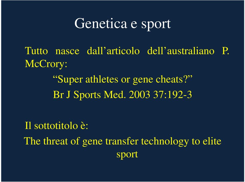 McCrory: Super athletes or gene cheats?