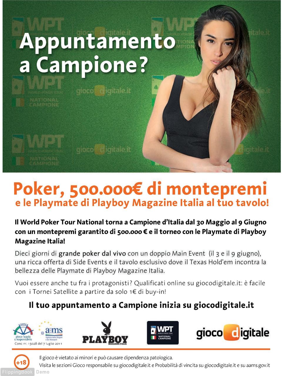 Il World Poker Tour National torna a Campione d Italia dal 30 Maggio al 9 Giugno con Il World un montepremi Poker Tour National garantito torna di 500.