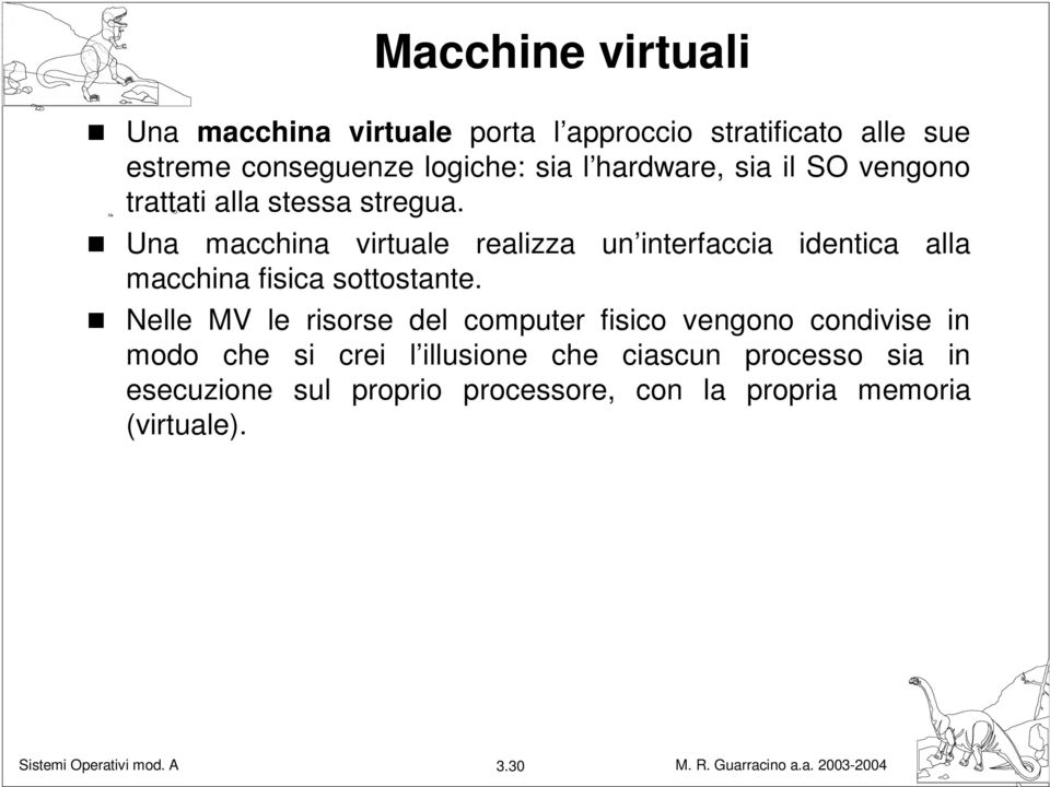 Una macchina virtuale realizza un interfaccia identica alla macchina fisica sottostante.