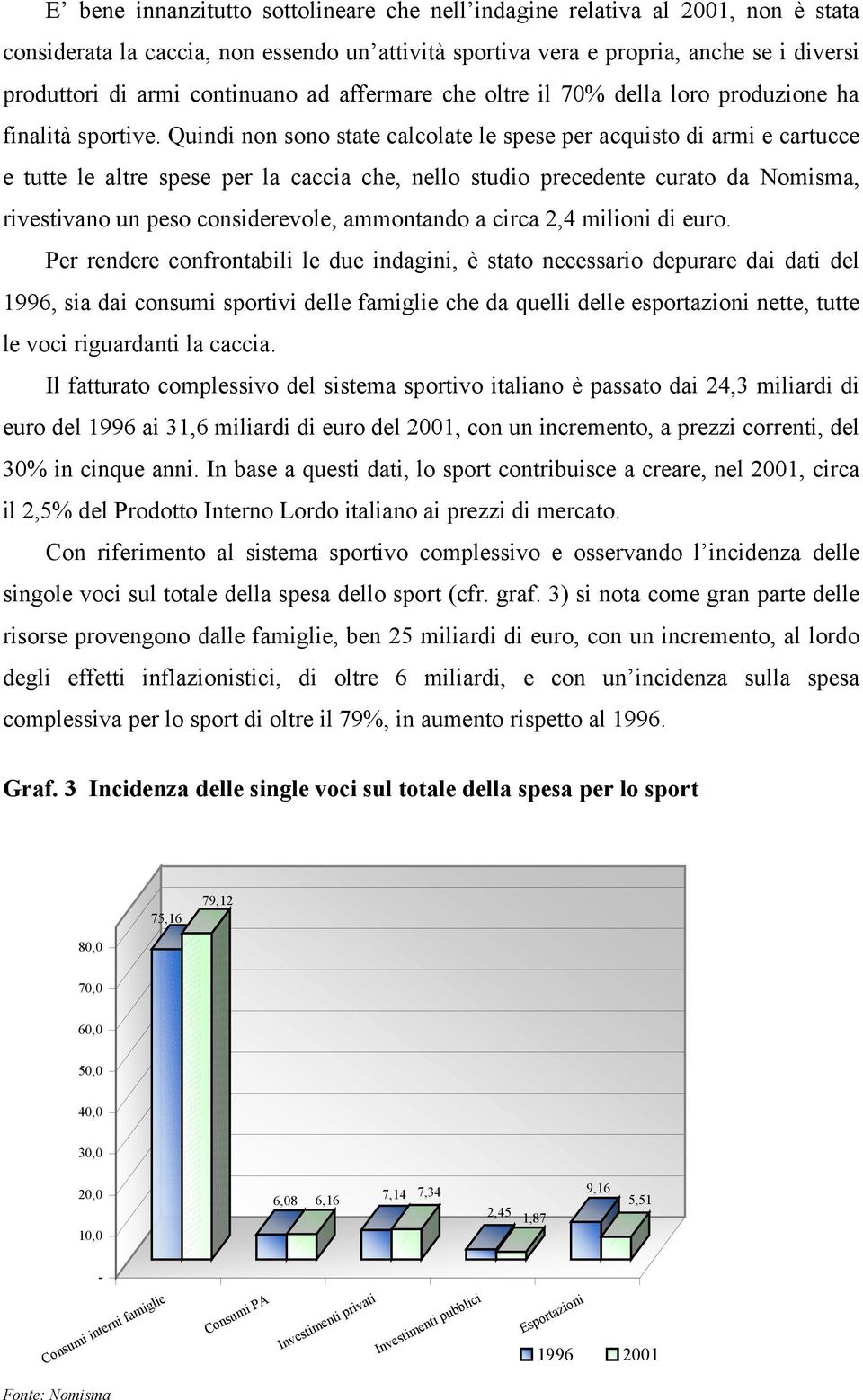 Quindi non sono state calcolate le spese per acquisto di armi e cartucce e tutte le altre spese per la caccia che, nello studio precedente curato da Nomisma, rivestivano un peso considerevole,