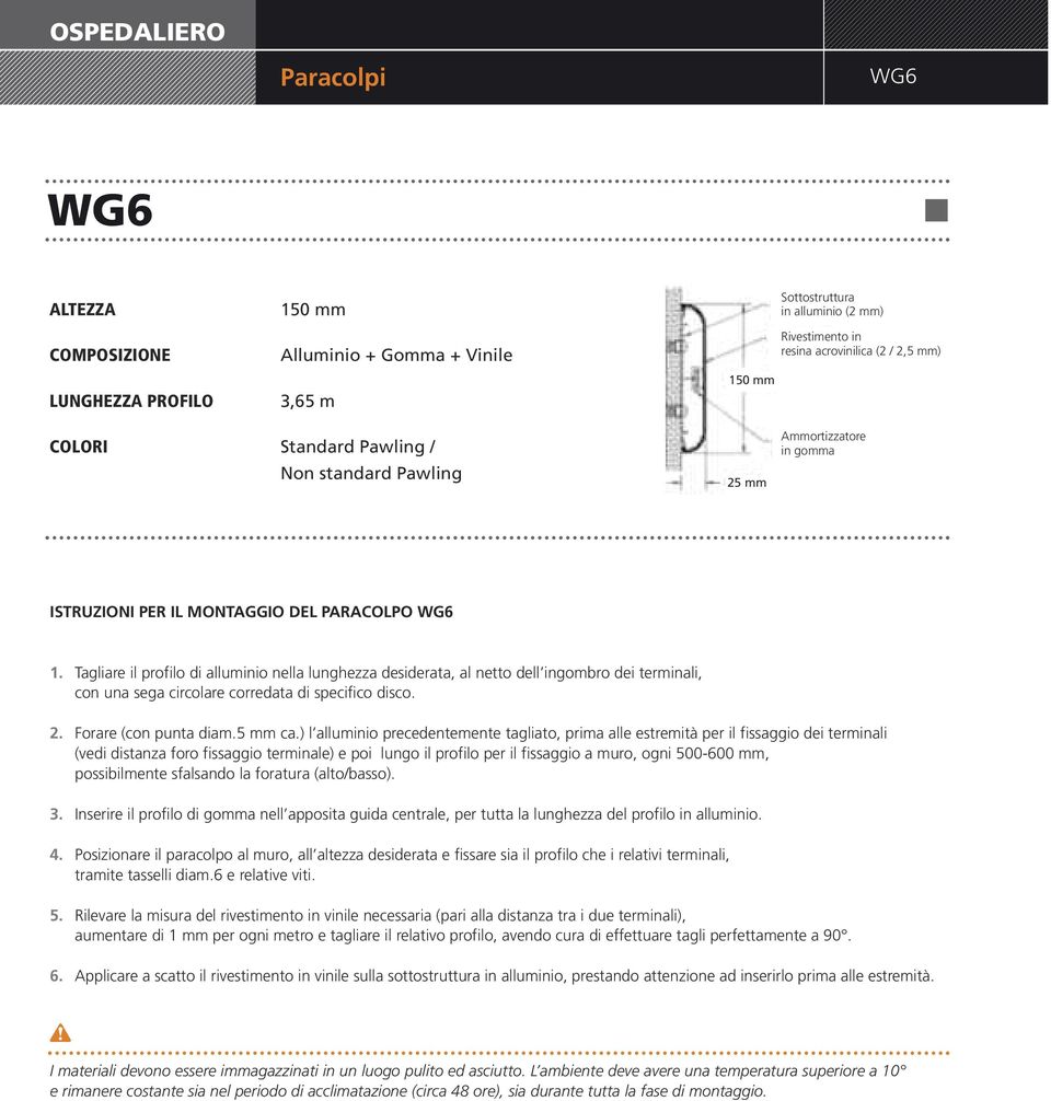 Tagliare il profilo di alluminio nella lunghezza desiderata, al netto dell ingombro dei terminali, con una sega circolare corredata di specifico disco. 2. Forare (con punta diam.5 mm ca.