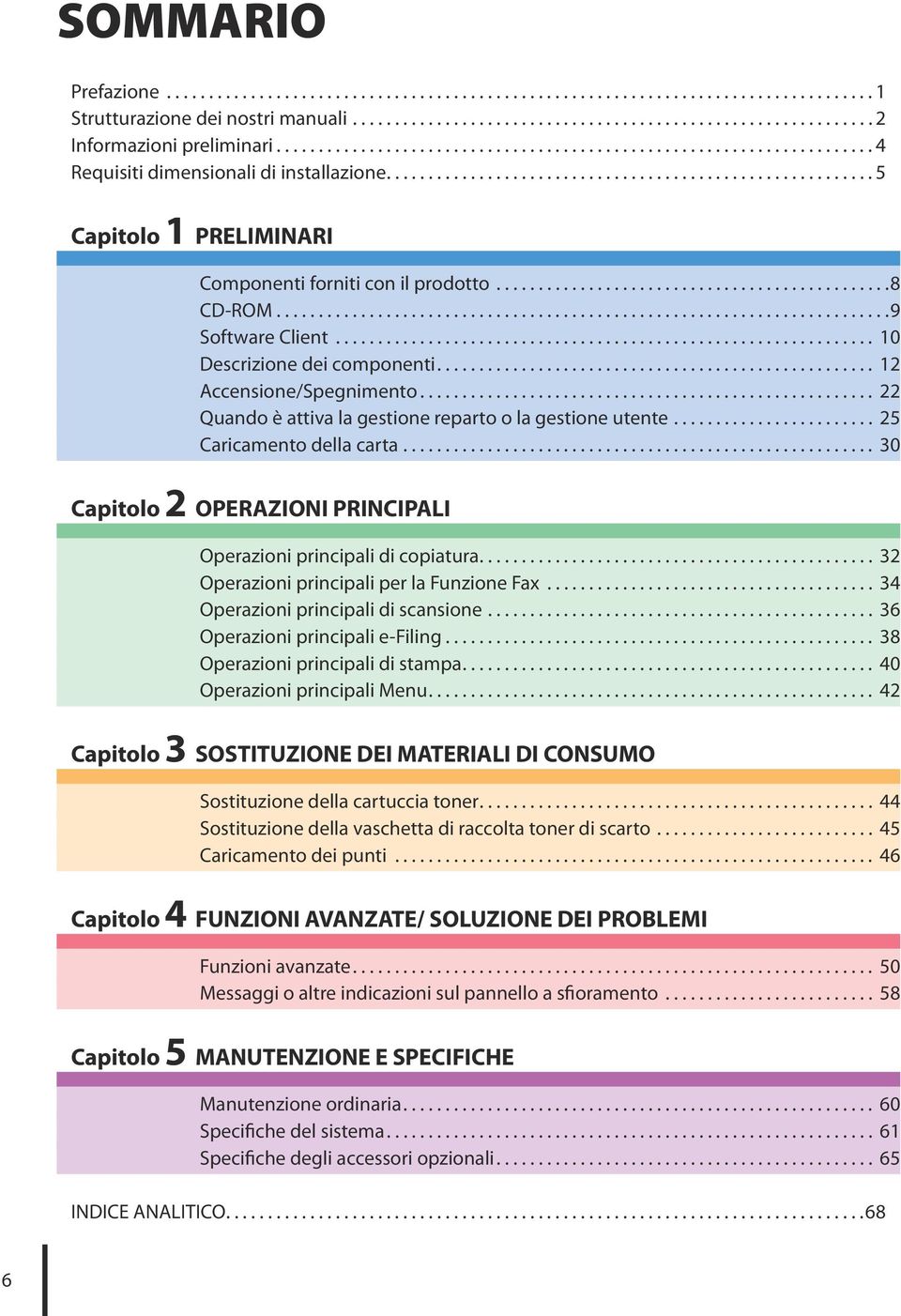 ............................................................... 0 Descrizione dei componenti.................................................... Accensione/Spegnimento.