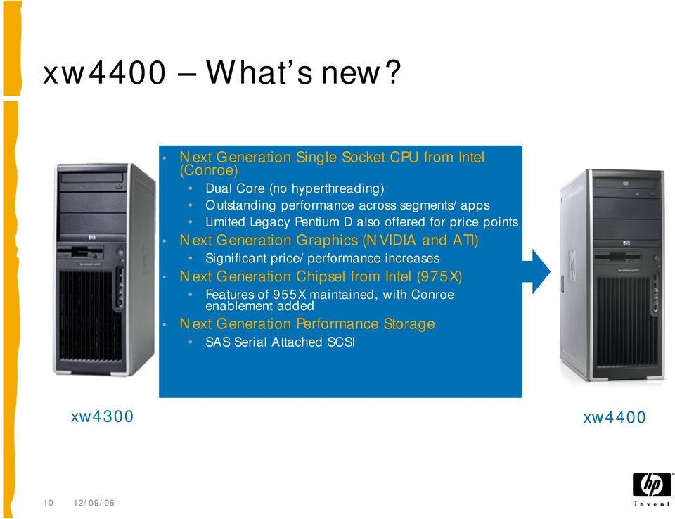 segments/apps Limited Legacy Pentium D also offered for price points Next Generation Graphics (NVIDIA and ATI)