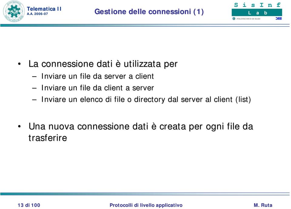 client a server Inviare un elenco di file o directory dal server al