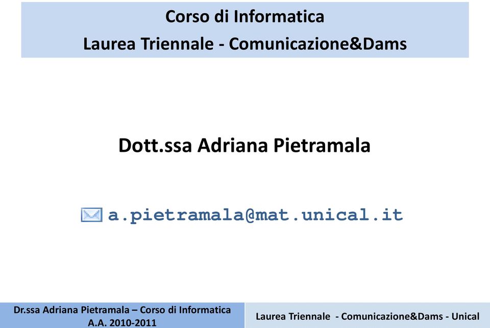 Comunicazione&Dams Dott.