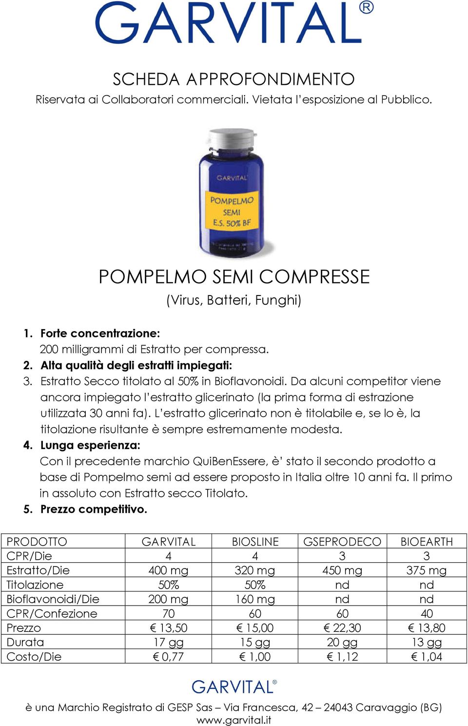 L estratto glicerinato non è titolabile e, se lo è, la titolazione risultante è sempre estremamente modesta. 4.