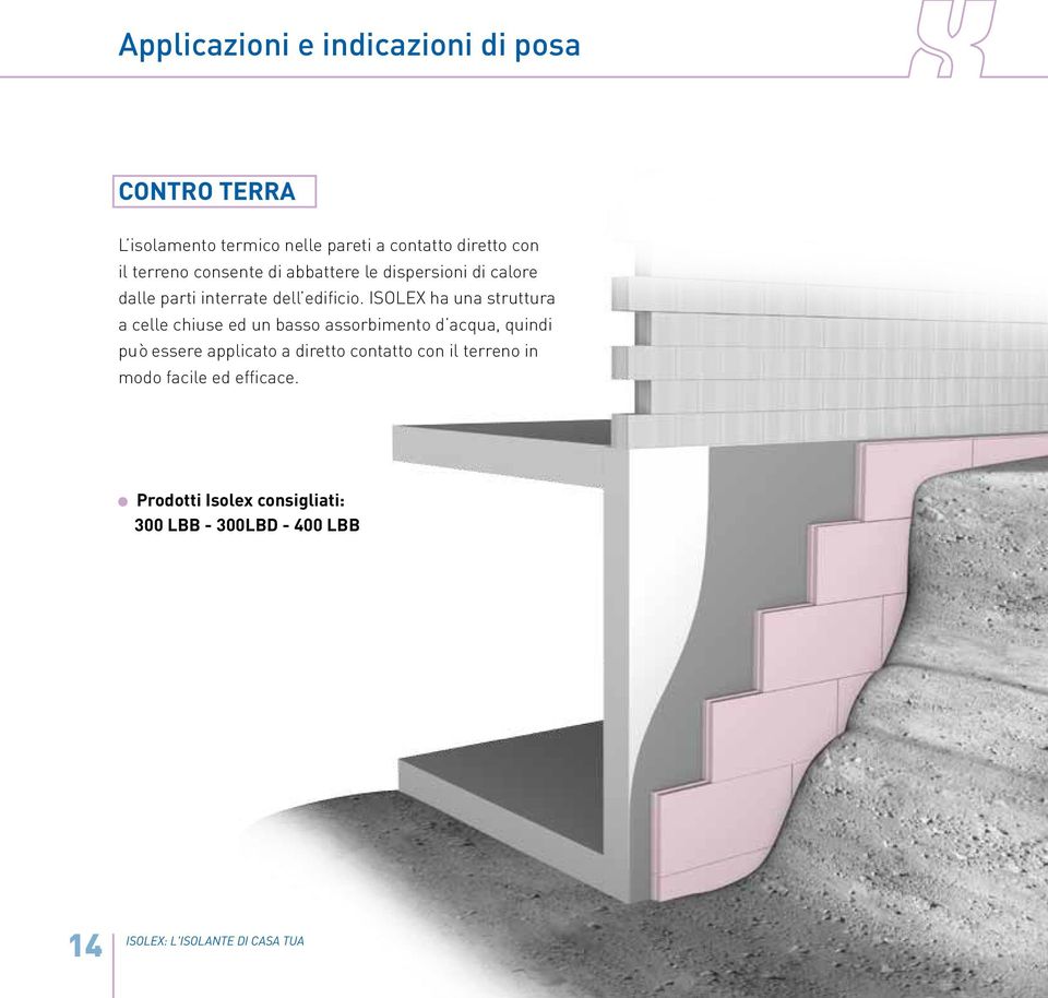 ISOLEX ha una struttura a celle chiuse ed un basso assorbimento d acqua, quindi può essere applicato a diretto