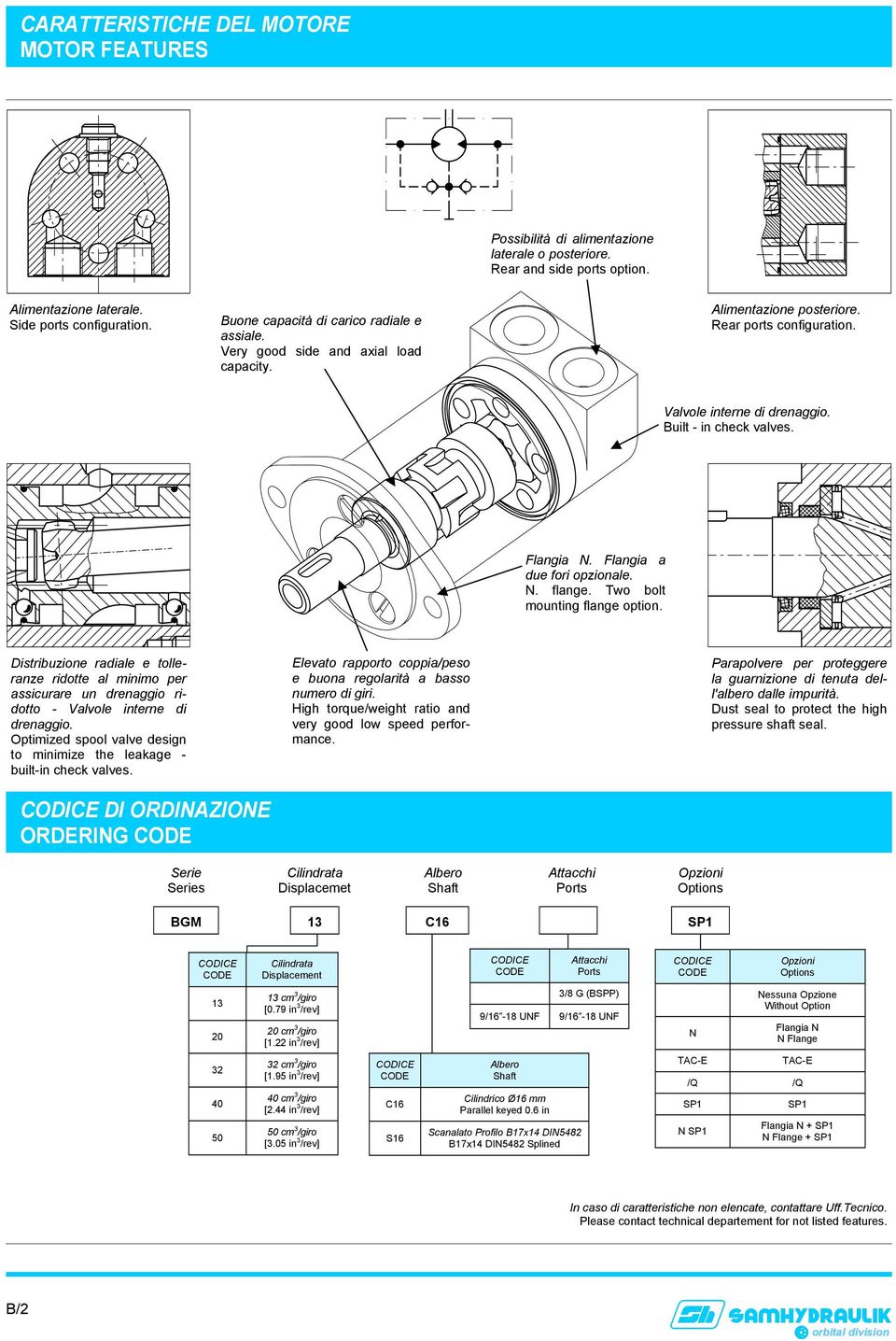 Flangia N. Flangia a due fori opzionale. N. flange. Two bolt mounting flange option.