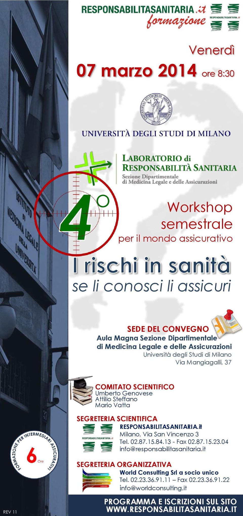 RESPONSABILITASANITARIA.it Milano, Via San Vincenzo 3 Tel. 02.87.15.84.13 - Fax 02.87.15.23.04 info@responsabilitasanitaria.