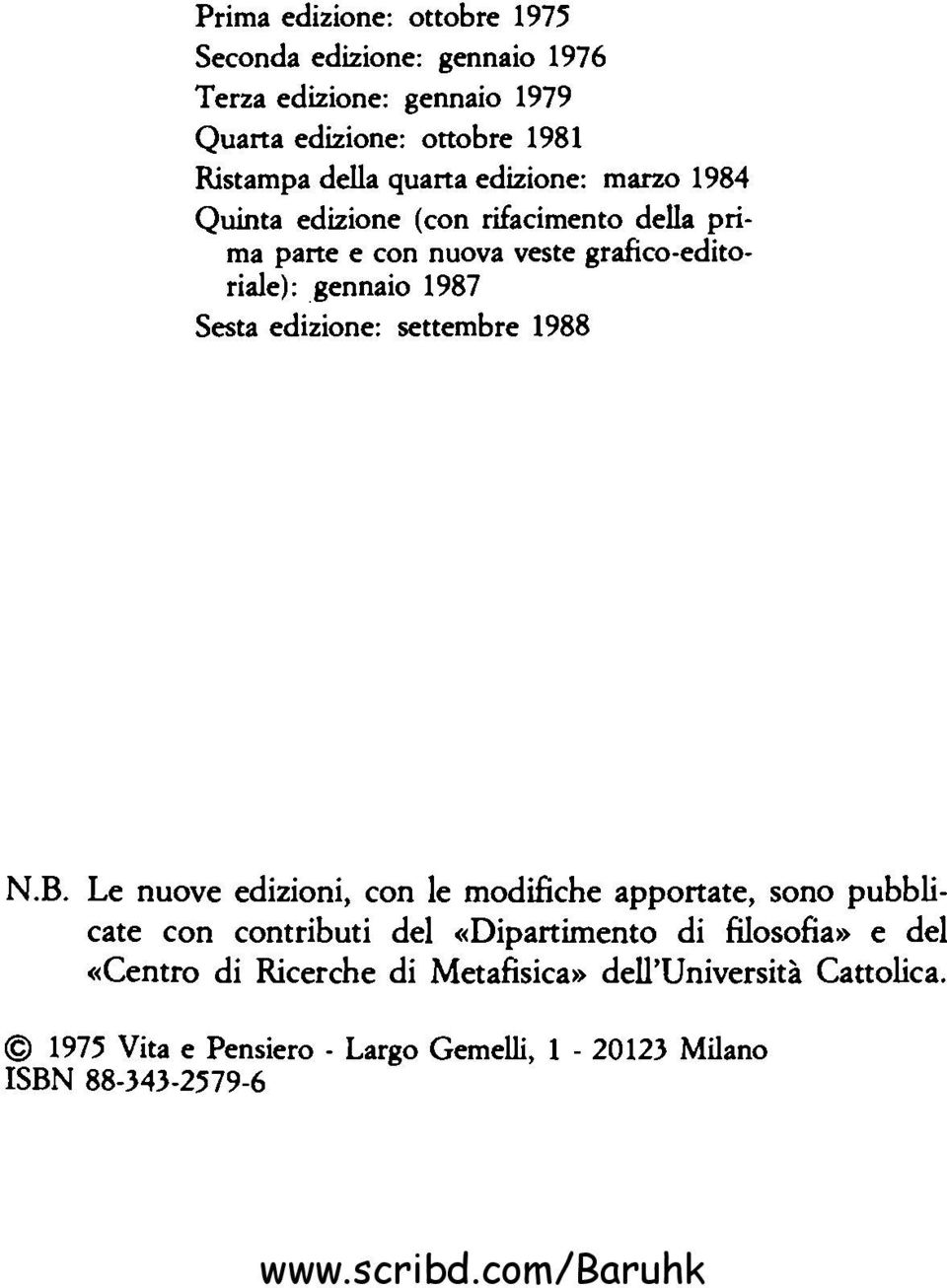 edizione: settembre 1988 N.B.