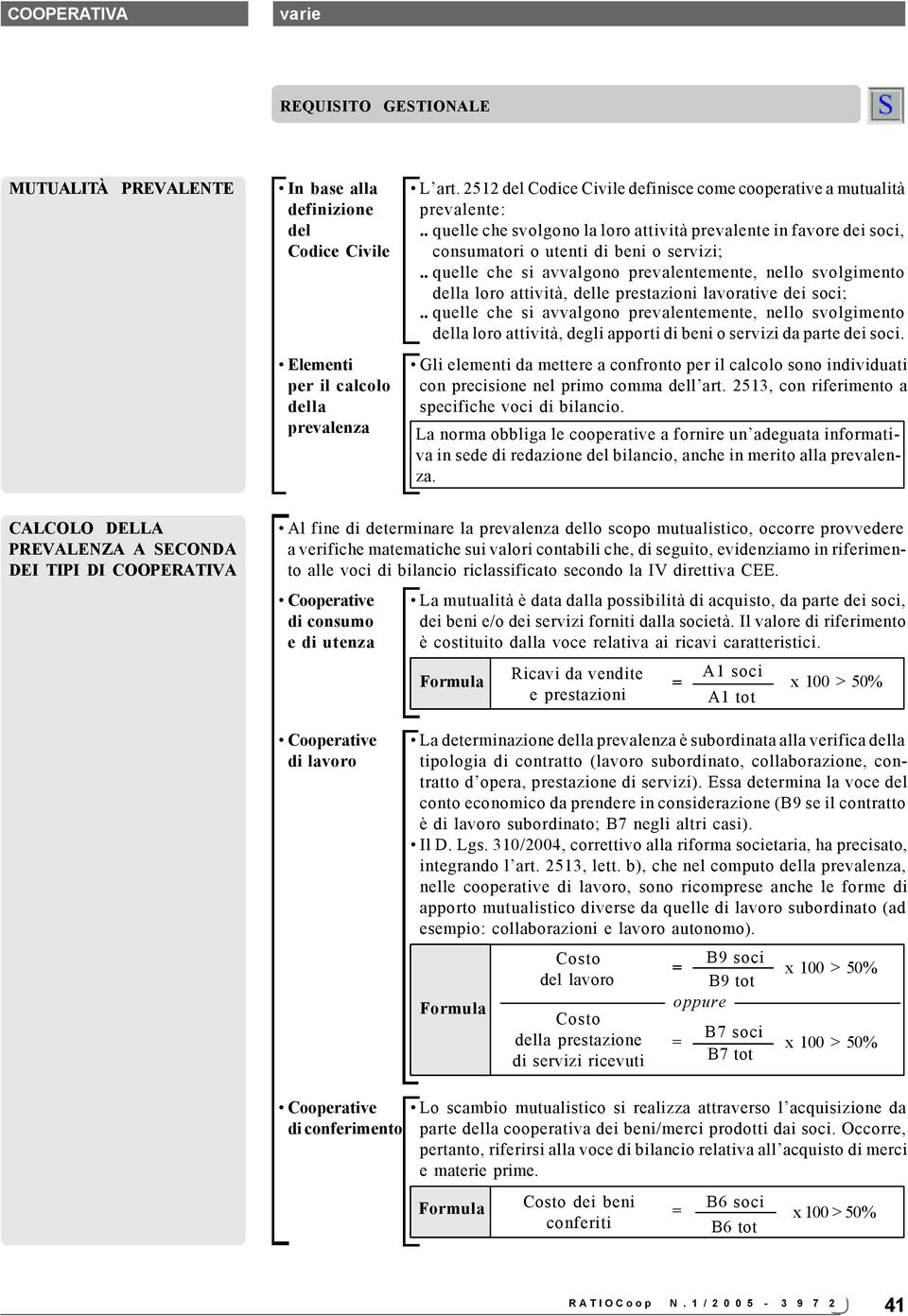 . quelle che si avvalgono prevalentemente, nello svolgimento della loro attività, delle prestazioni lavorative dei soci;.