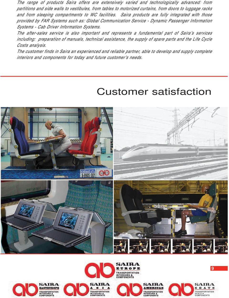 Saira products are fully integrated with those provided by FAR Systems such as: Global Communication Service - Dynamic Passenger Information Systems - Cab Driver Information Systems.