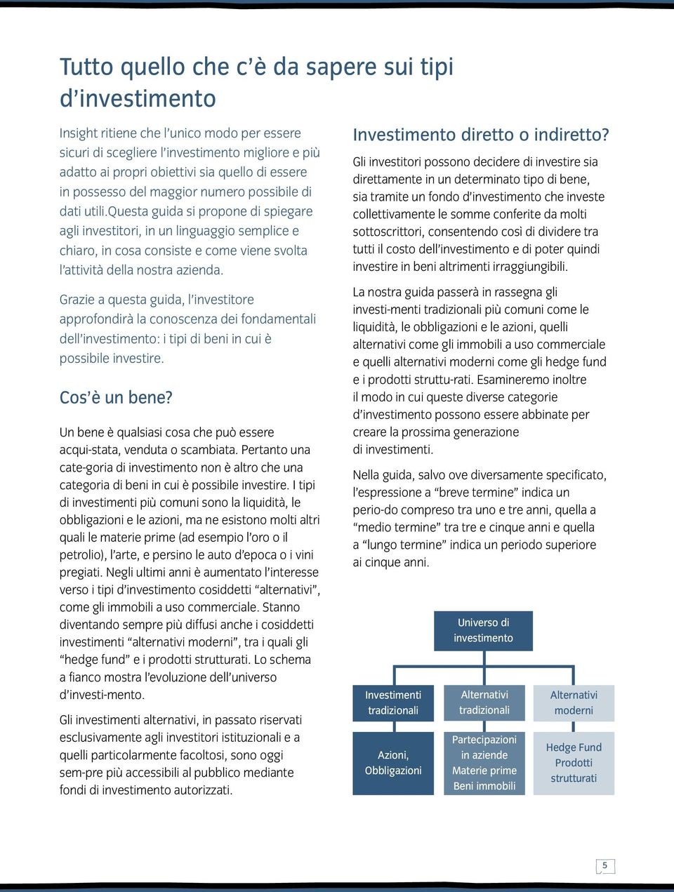 questa guida si propone di spiegare agli investitori, in un linguaggio semplice e chiaro, in cosa consiste e come viene svolta l attività della nostra azienda.