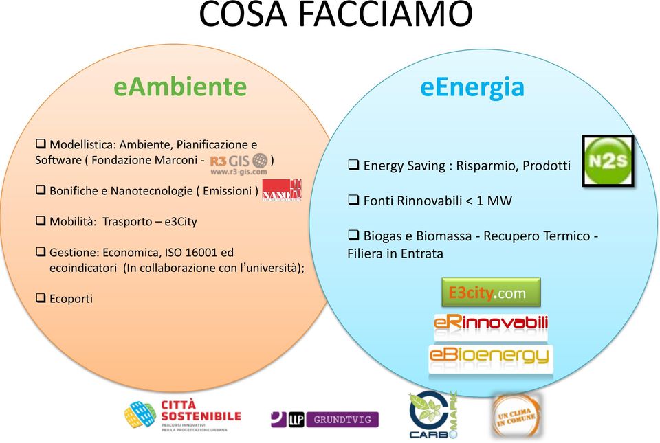 Economica, ISO 16001 ed ecoindicatori (In collaborazione con l università); Ecoporti Energy Saving