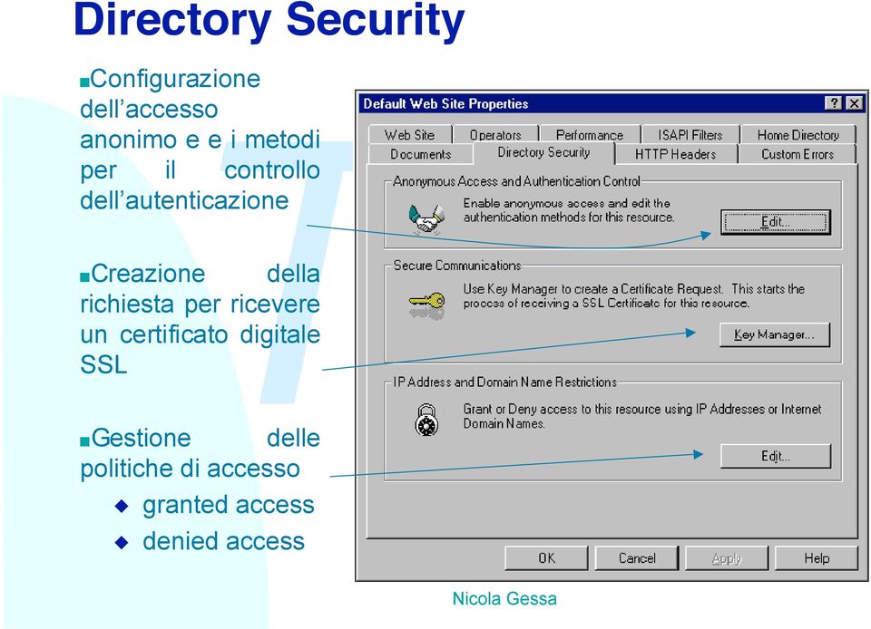 della richiesta per ricevere un certificato digitale SSL